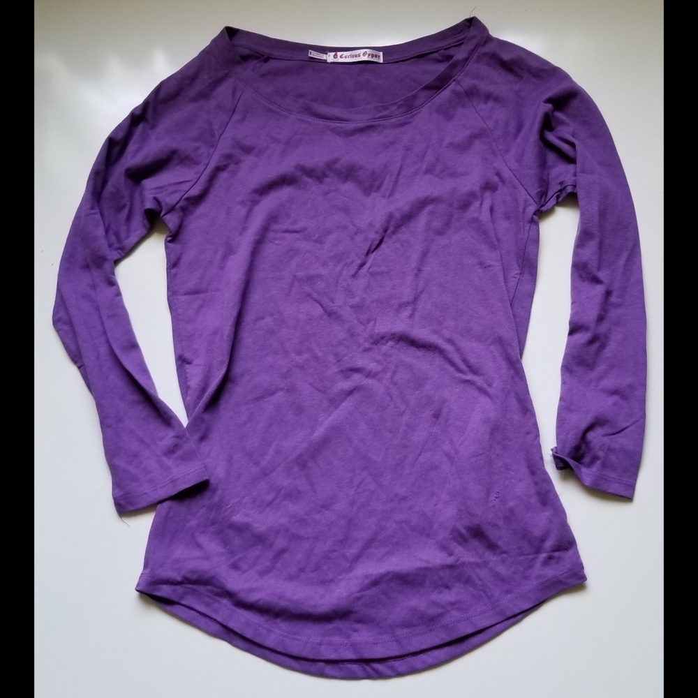 3/$25   Purple Curious Gypsy long sleeve tee